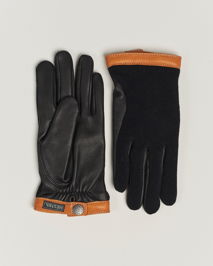 Hestra Deerskin Wool Tricot Glove Black/Black – Nero