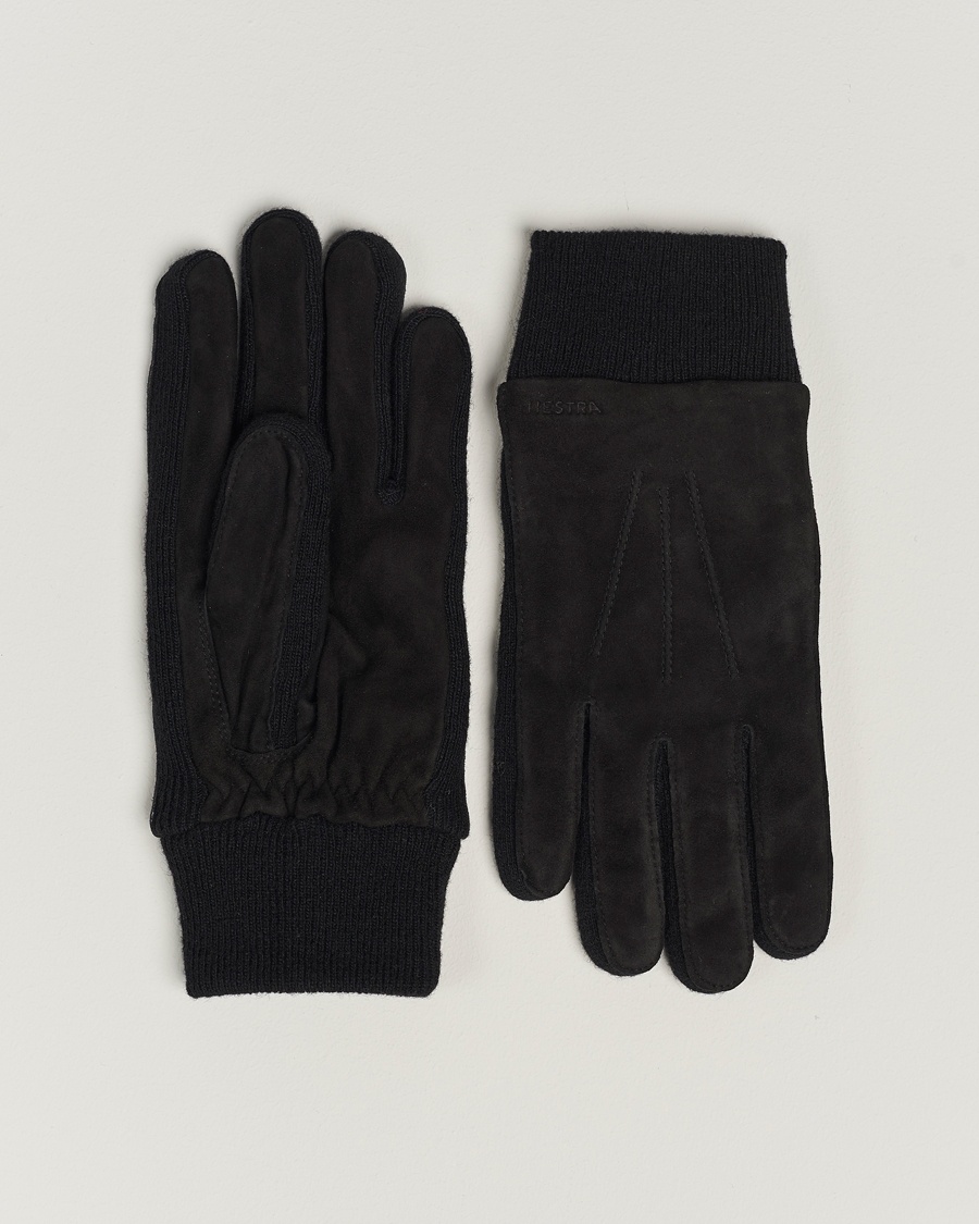 Hestra Geoffery Suede Wool Tricot Glove Black – Nero