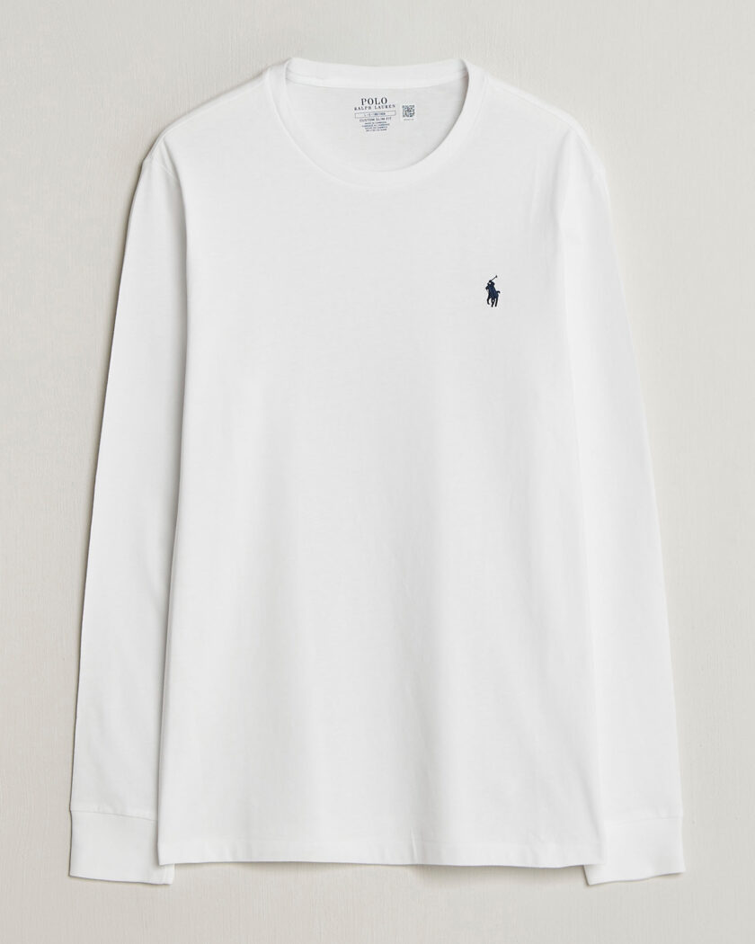 Polo Ralph Lauren Custom Slim Fit Long Sleeve Tee White – Bianco