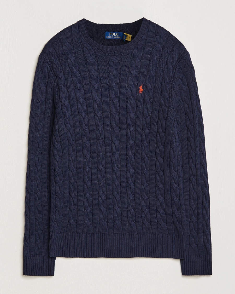 Polo Ralph Lauren Cotton Cable Pullover Hunter Navy – Blu