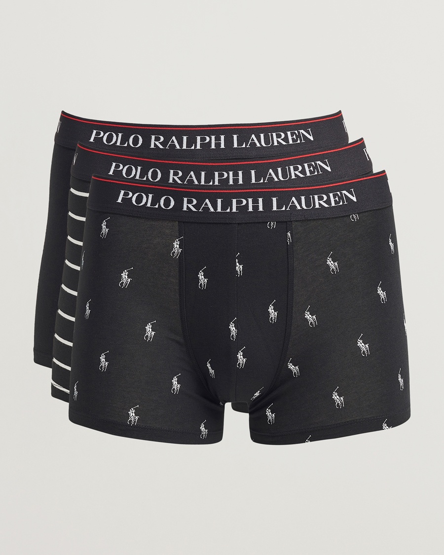 Polo Ralph Lauren 3-Pack Trunk Black/Stripe/Pony – Nero