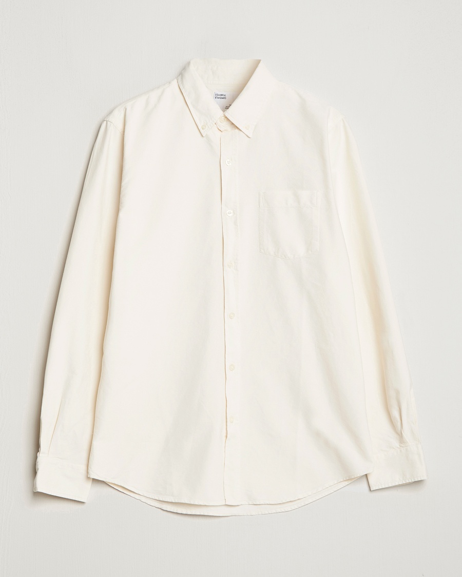 Colorful Standard Classic Organic Oxford Button Down Shirt Ivory White – Beige