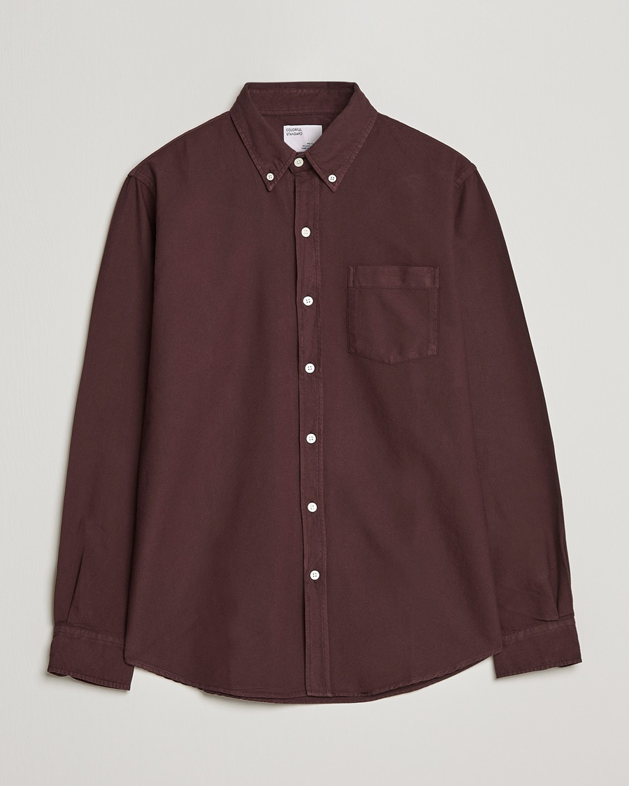 Colorful Standard Classic Organic Oxford Button Down Shirt Oxblood Red – Rosso