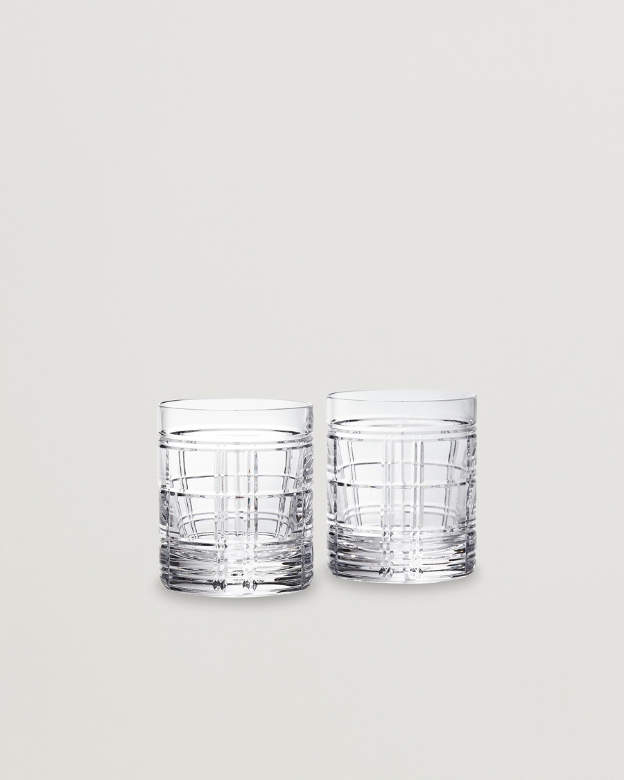 Ralph Lauren Home Hudson Plaid Crystal Glass 2pcs Clear – Trasparente
