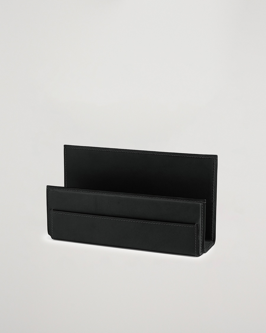 Ralph Lauren Home Brennan Leather Letter Rack Black – Nero