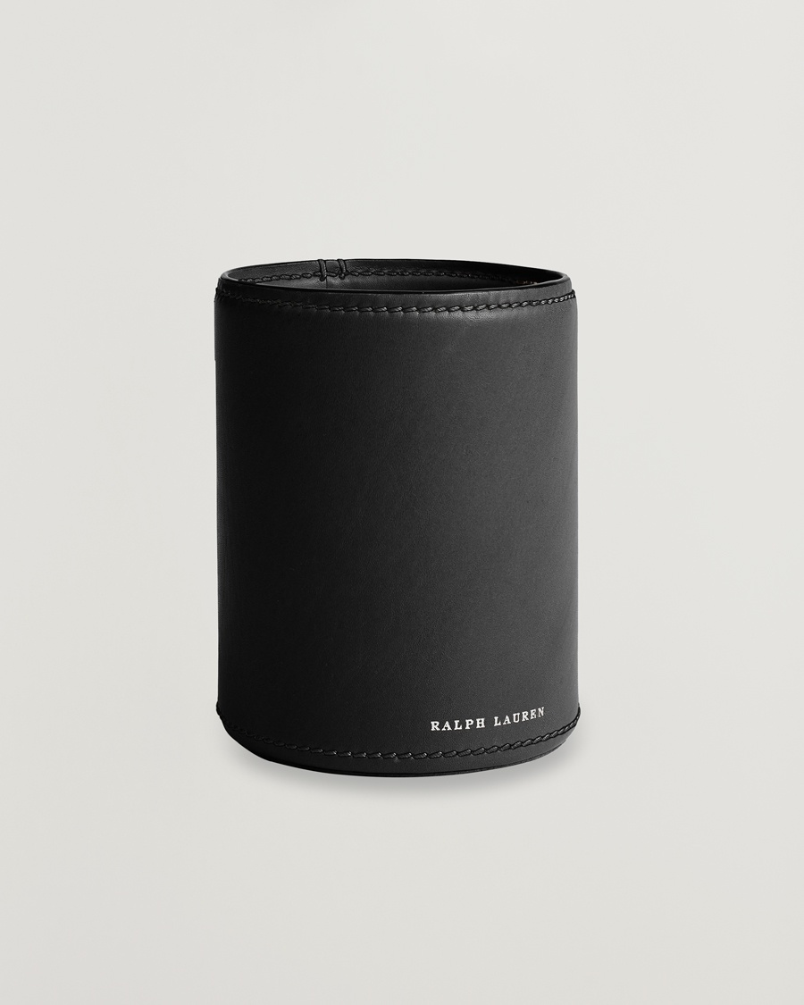 Ralph Lauren Home Brennan Leather Pencil Cup Black – Nero