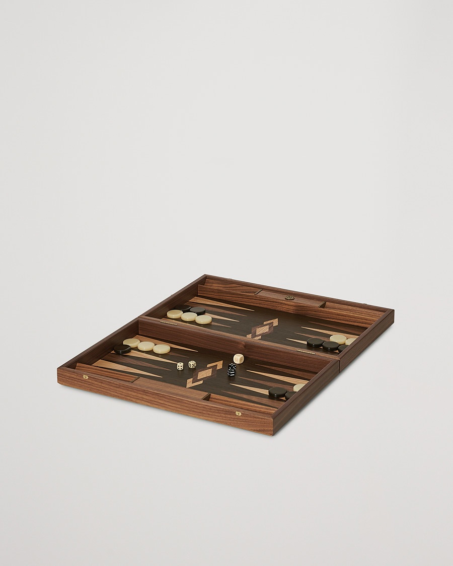 Manopoulos Walnut Natural Tree Large Backgammon – Marrone