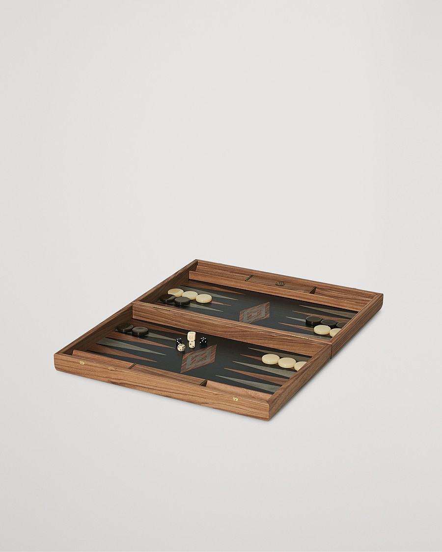 Manopoulos Walnut & Black Oak Large Backgammon – Marrone