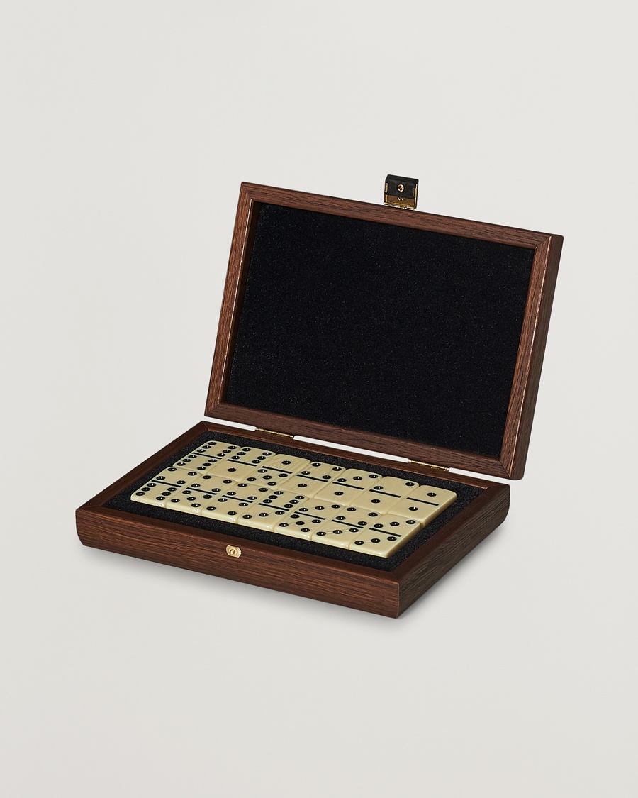 Manopoulos Wooden Domino Case Dark Brown – Marrone