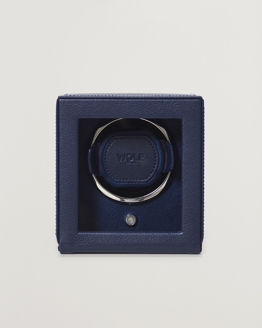 WOLF WOLFCub Single Watch Winder With CoverNavy – Blu