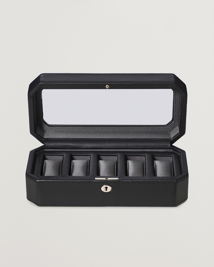 WOLF Windsor 5 Piece Watch Box Black/Grey