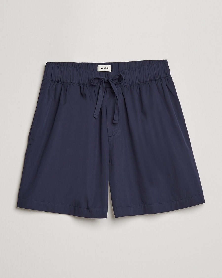 Tekla Poplin Pyjama Shorts True Navy – Blu