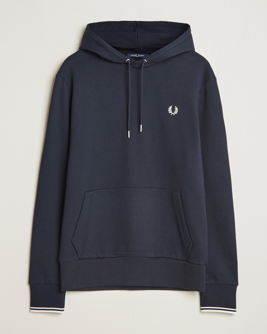 Fred Perry Tipped Hoodie Navy – Blu