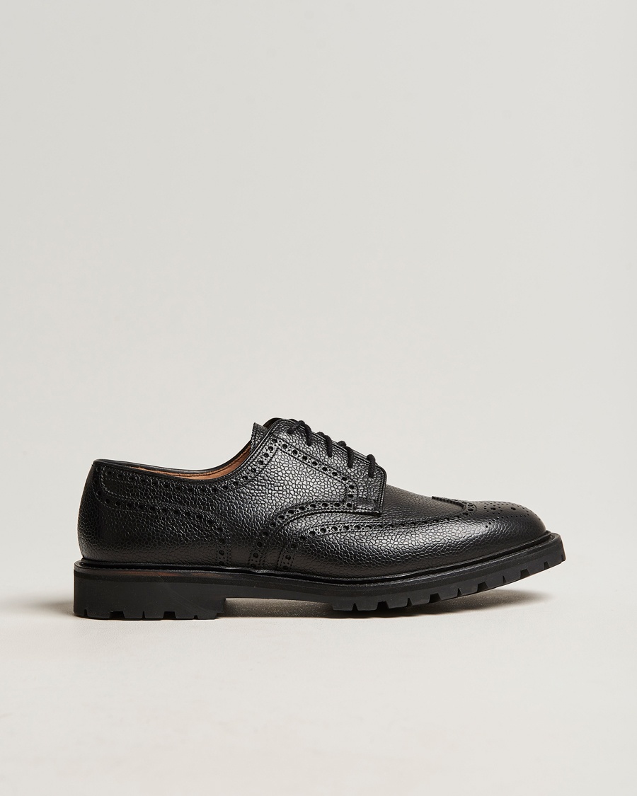 Crockett & Jones Pembroke Derbys Scotch Grain Vibram Black Calf – Nero