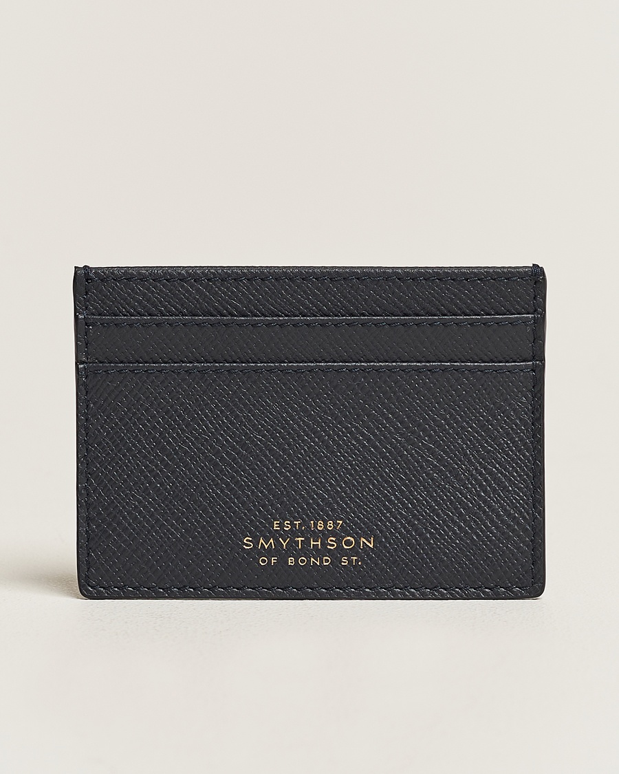 Smythson Panama Flat Cardholder Navy – Blu