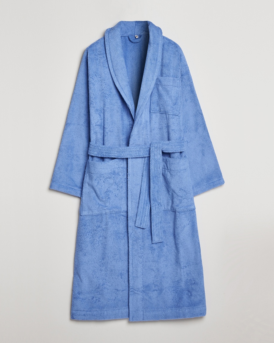 Tekla Organic Terry Classic Bathrobe Clear Blue – Blu