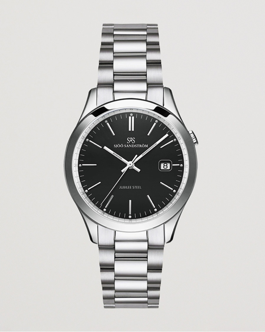 Sjöö Sandström Jubilee Steel Quartz 40mm Black/Steel – Argento
