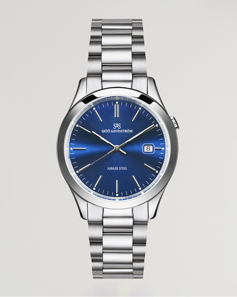 Sjöö Sandström Jubilee Steel Quartz 40mm Blue/Steel – Argento
