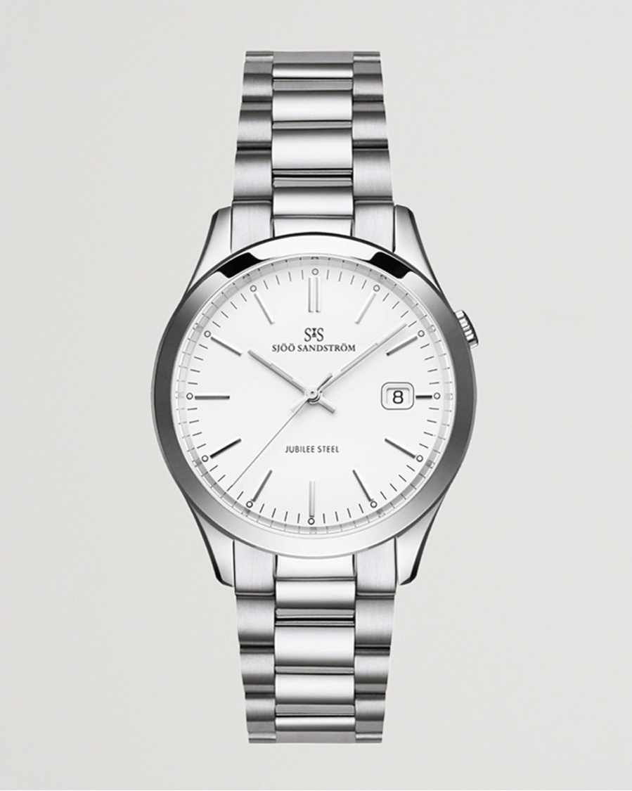 Sjöö Sandström Jubilee Steel Quartz 40mm White/Steel – Argento