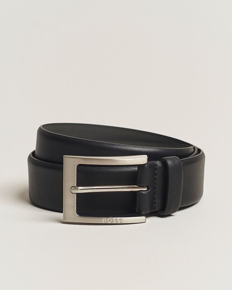 BOSS BLACK Barnabie Leather Belt 3,5 cm Black – Nero