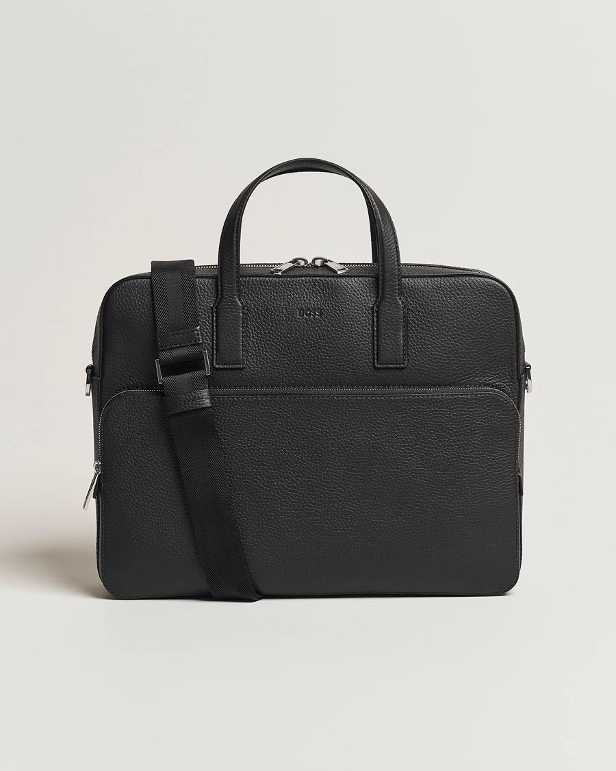 BOSS BLACK Crosstown Computer Leather Bag Black – Nero