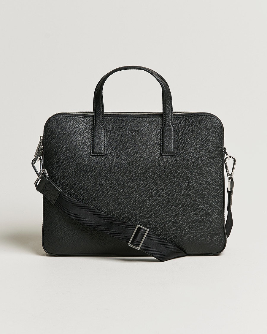 BOSS BLACK Crosstown Slim Computer Leather Bag Black – Nero