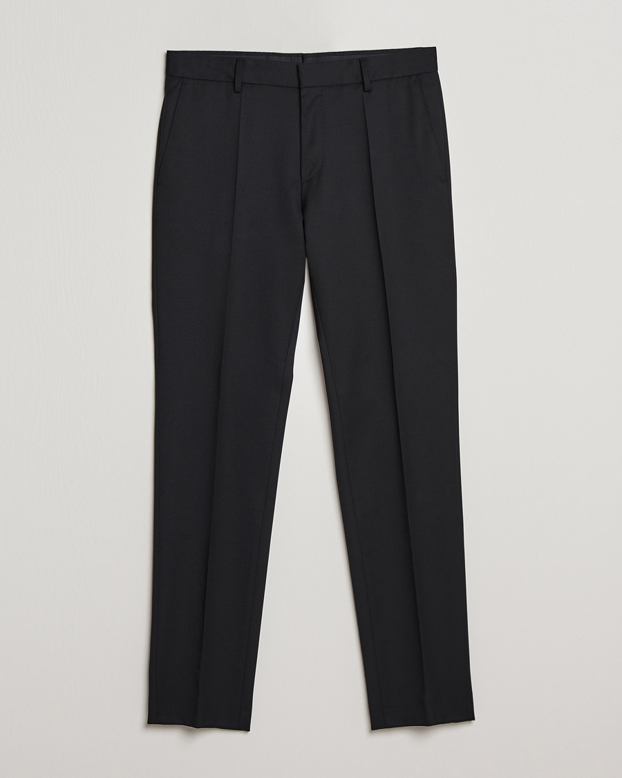 BOSS BLACK Genius Slim Fit Wool Trousers Black – Nero