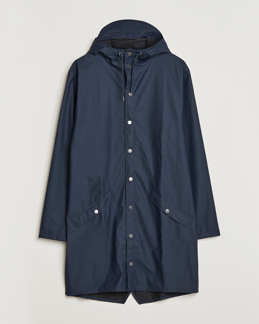 RAINS Long Jacket Navy – Blu