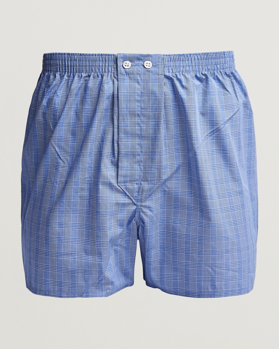 Derek Rose Classic Fit Cotton Boxer Shorts Blue – Blu