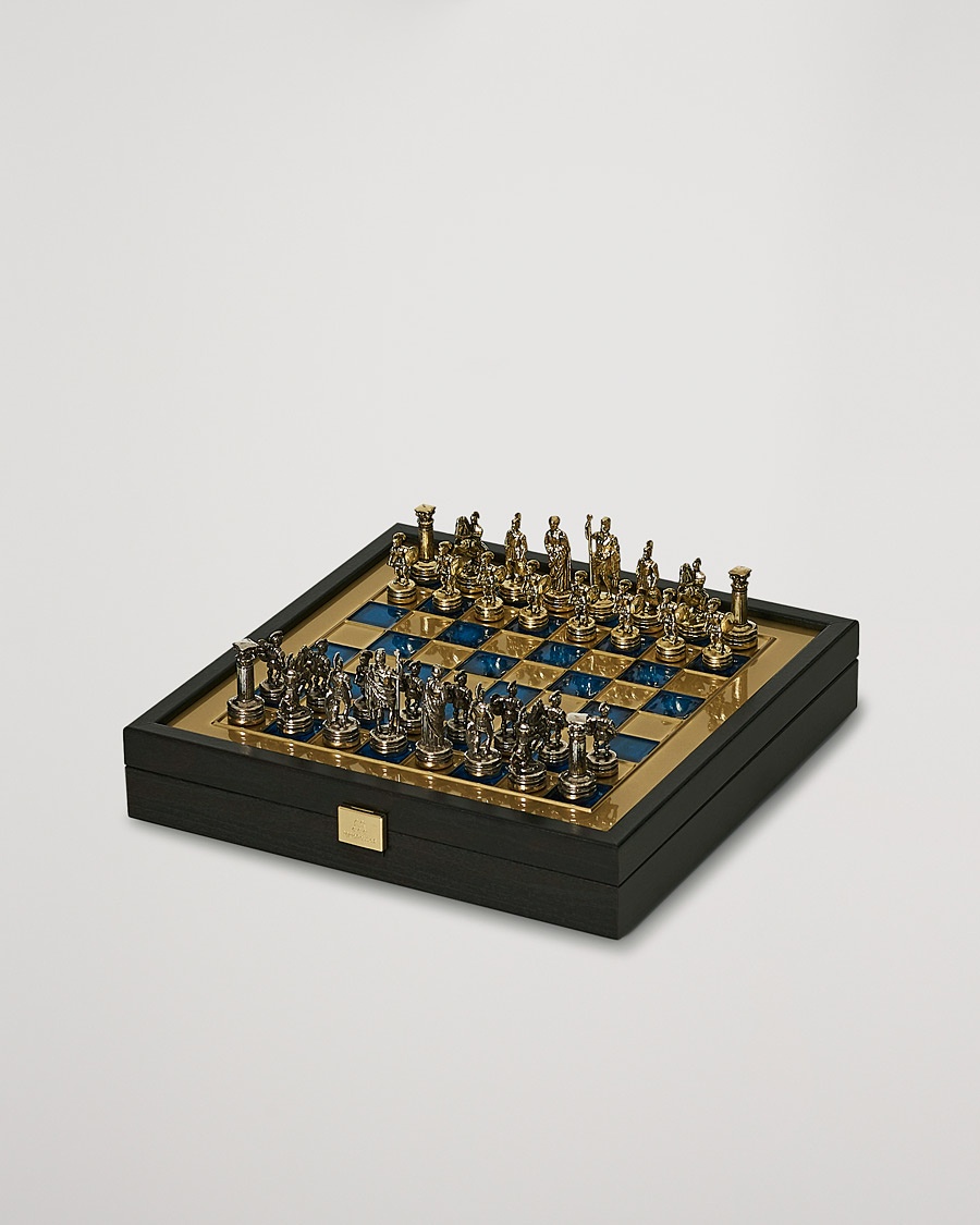 Manopoulos Greek Roman Period Chess Set Blue – Blu