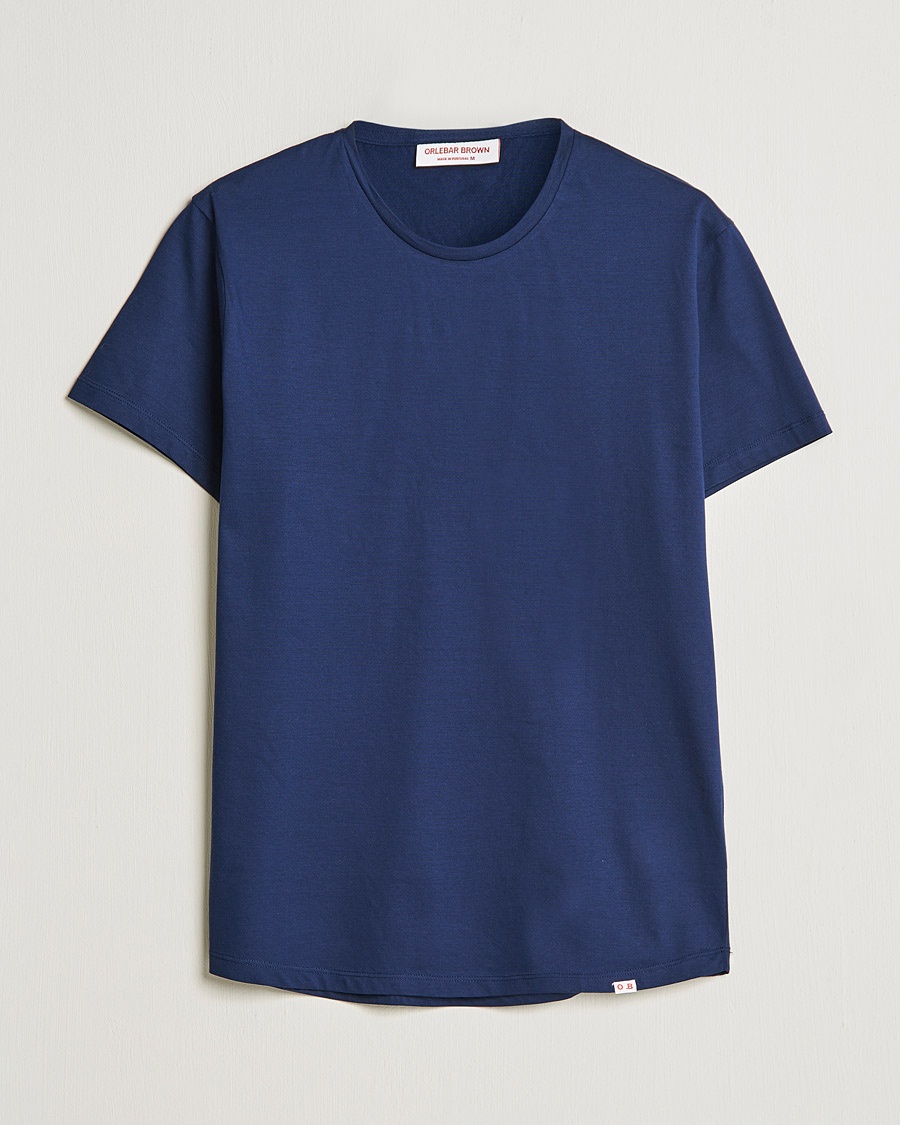 Orlebar Brown OB Crew Neck Mercerised Cotton Tee Navy – Blu