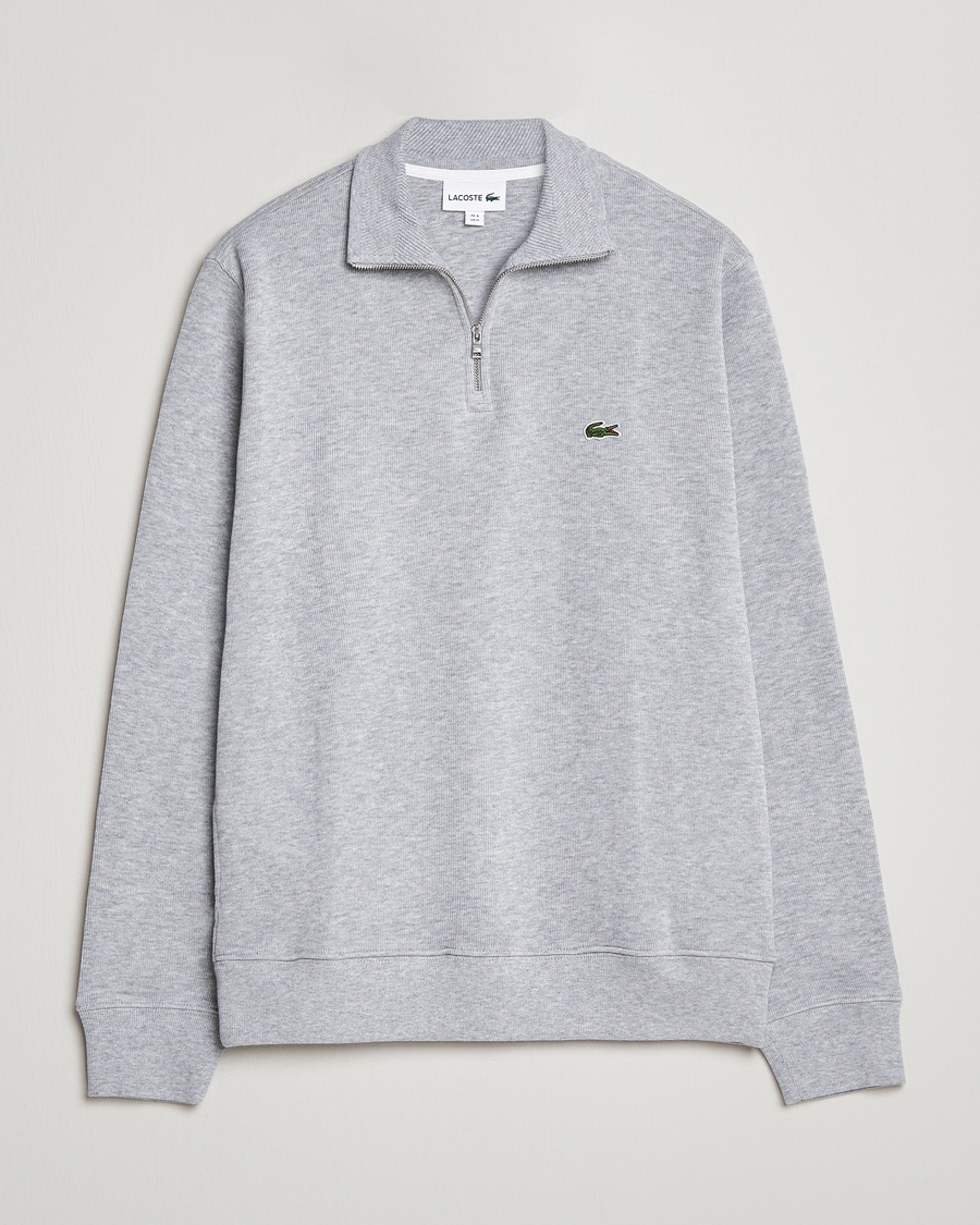 Lacoste Rib Interlock Half Zip Silver Chine – Grigio
