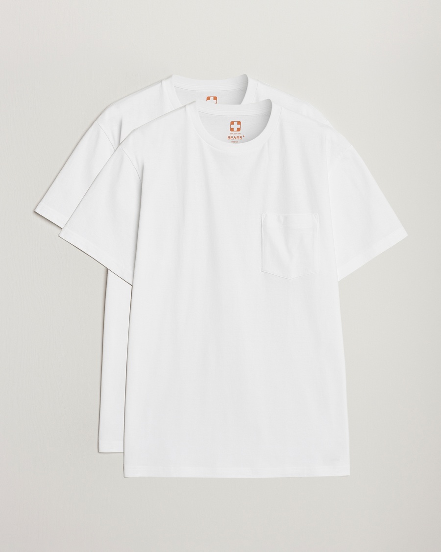BEAMS PLUS 2-Pack Pocket T-Shirt White – Bianco