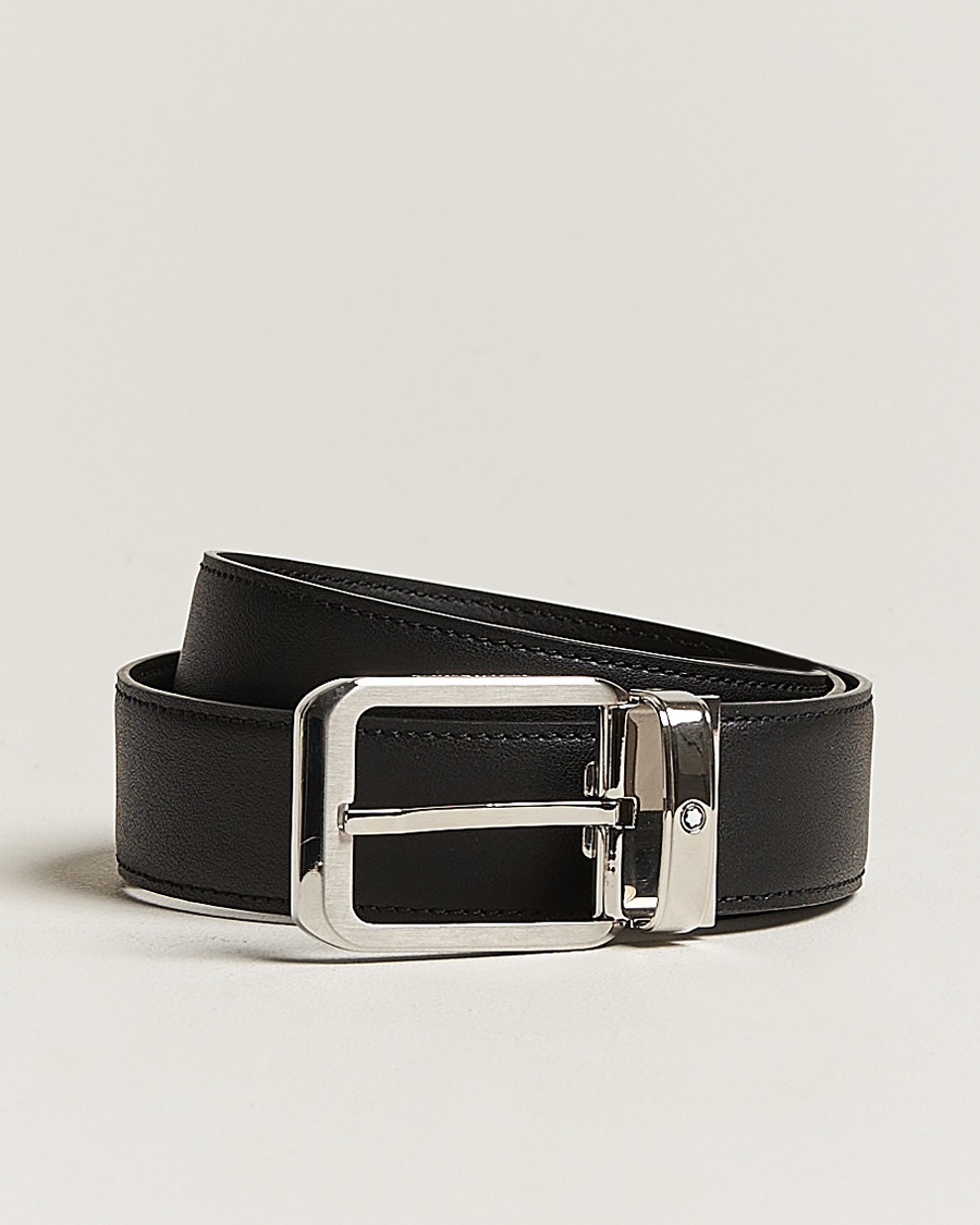 Montblanc Black 35 mm Leather belt Black – Nero