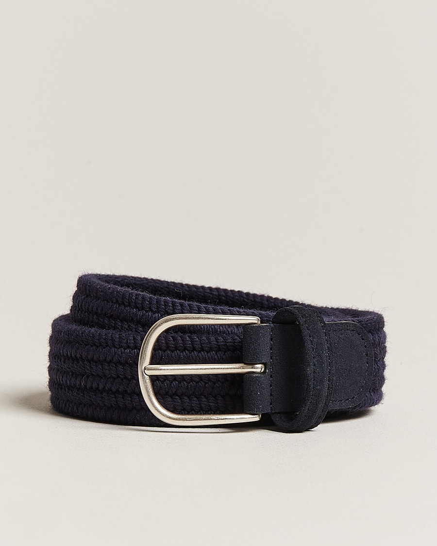Anderson's Braided Wool Belt Navy – Blu