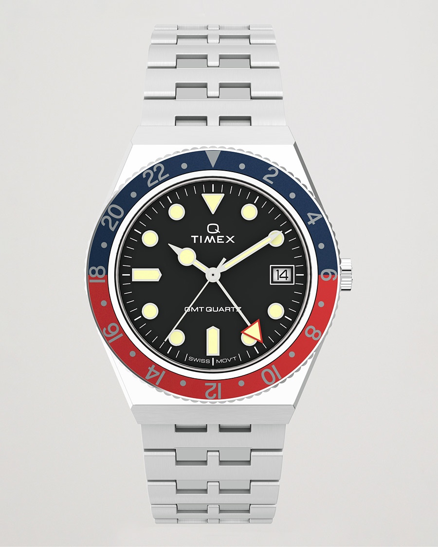 Timex Q Diver GMT 38mm Navy/Red – Argento