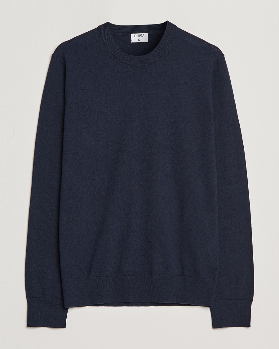 Filippa K Cotton Merino Basic Sweater Navy – Blu
