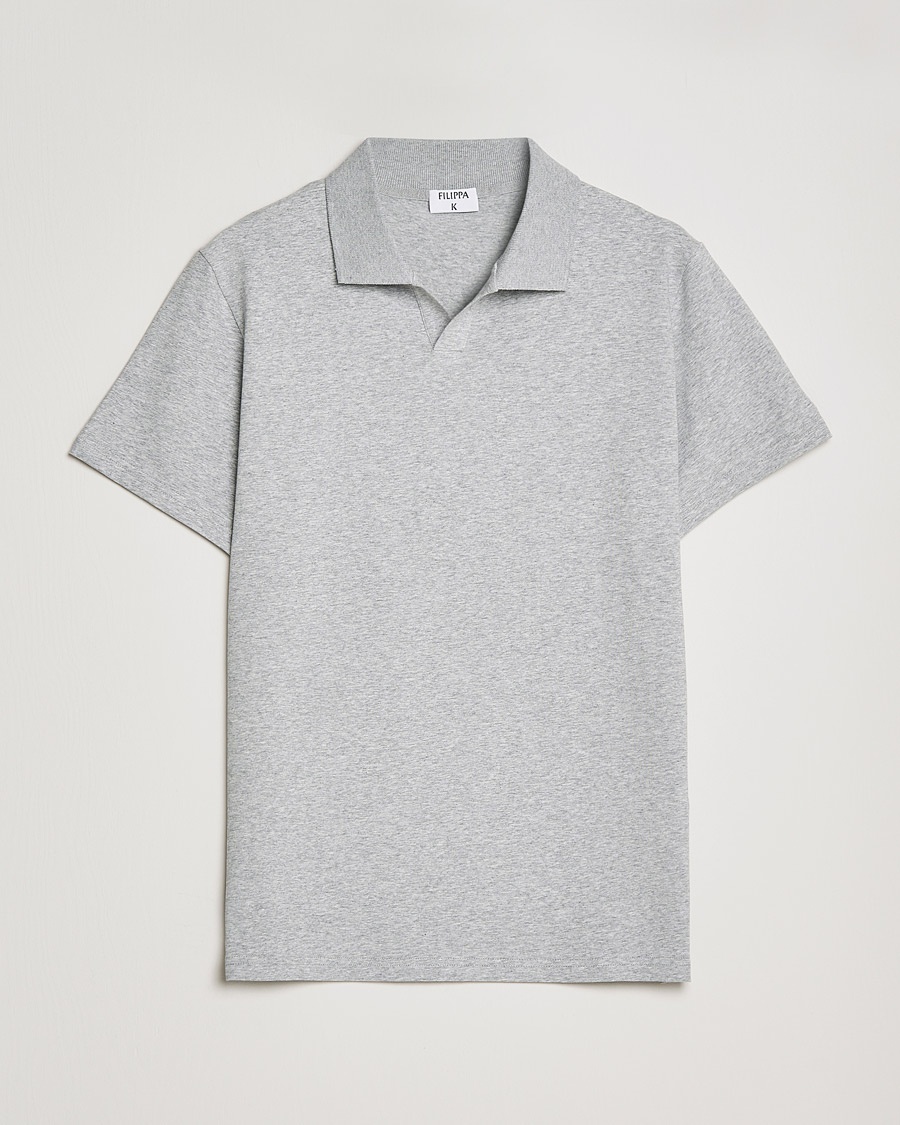 Filippa K Soft Lycra Polo Tee Light Grey Melange – Grigio