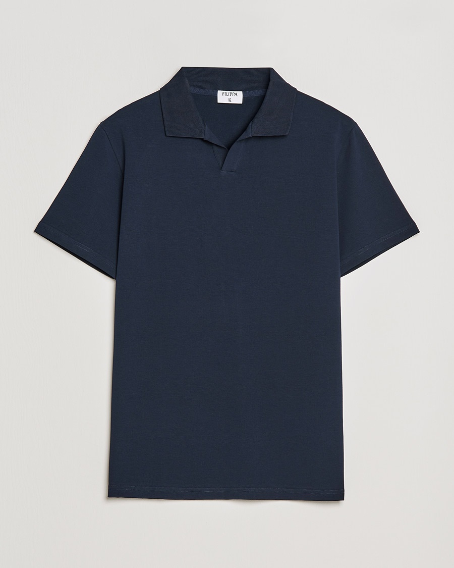 Filippa K Soft Lycra Polo Tee Navy – Blu