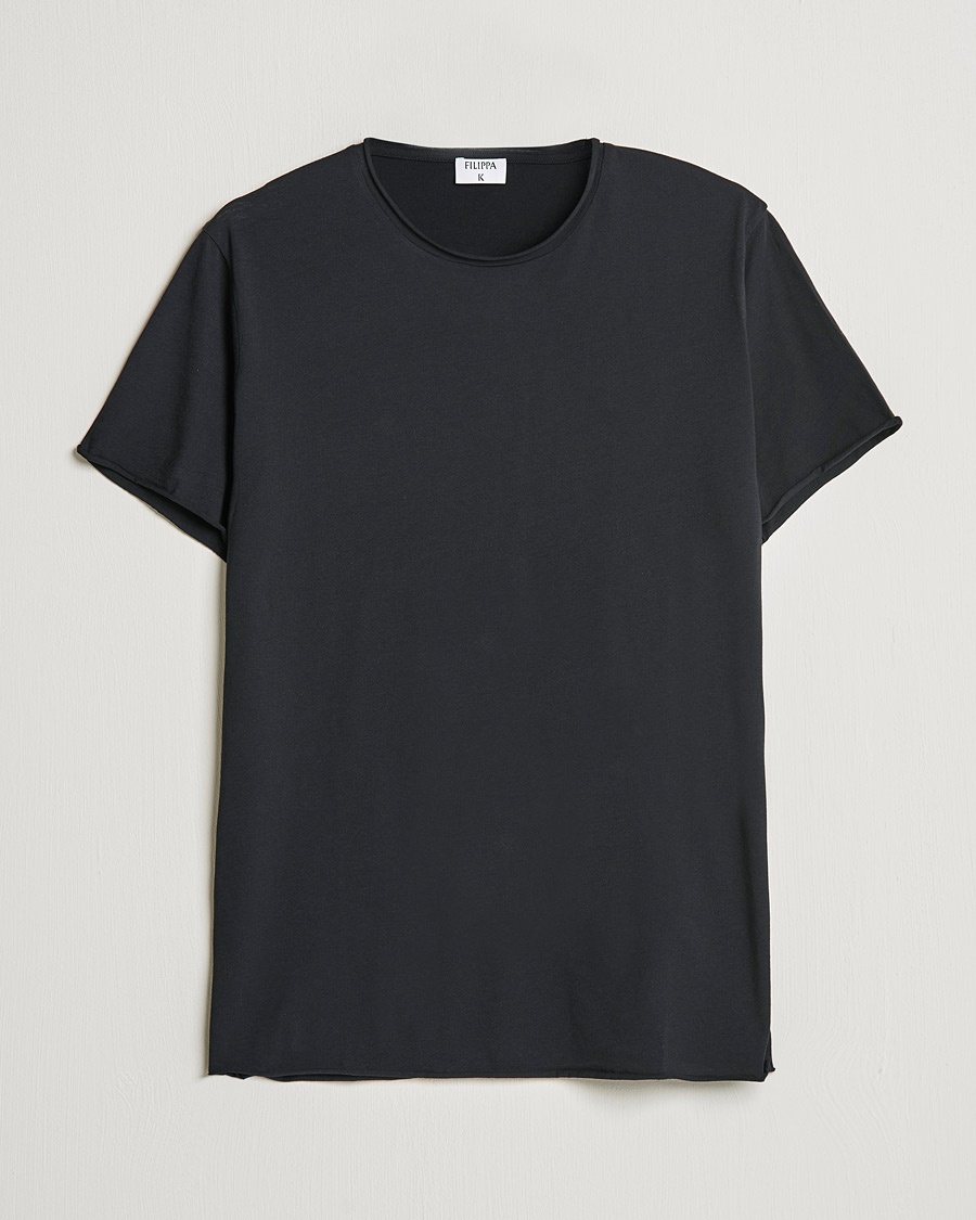 Filippa K Roll Neck Crew Neck Tee Black – Nero