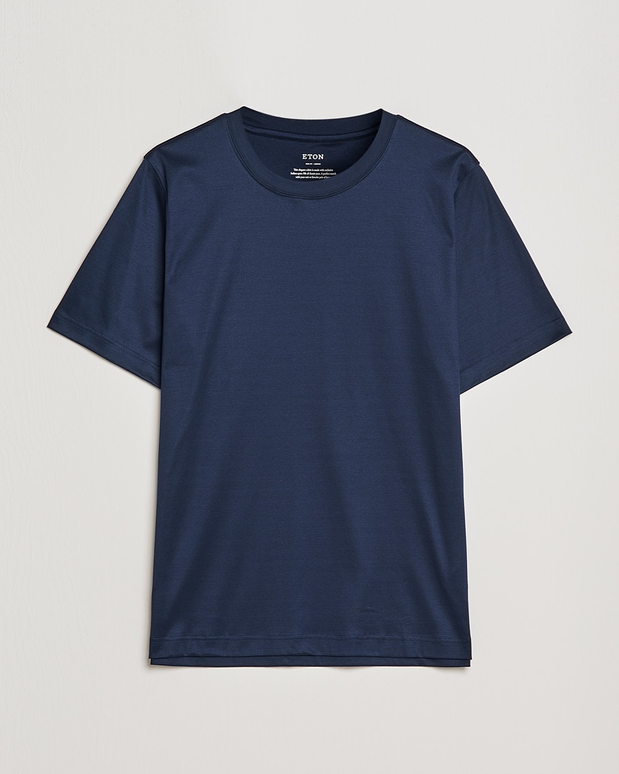 Eton Filo Di Scozia Cotton T-Shirt Navy – Blu