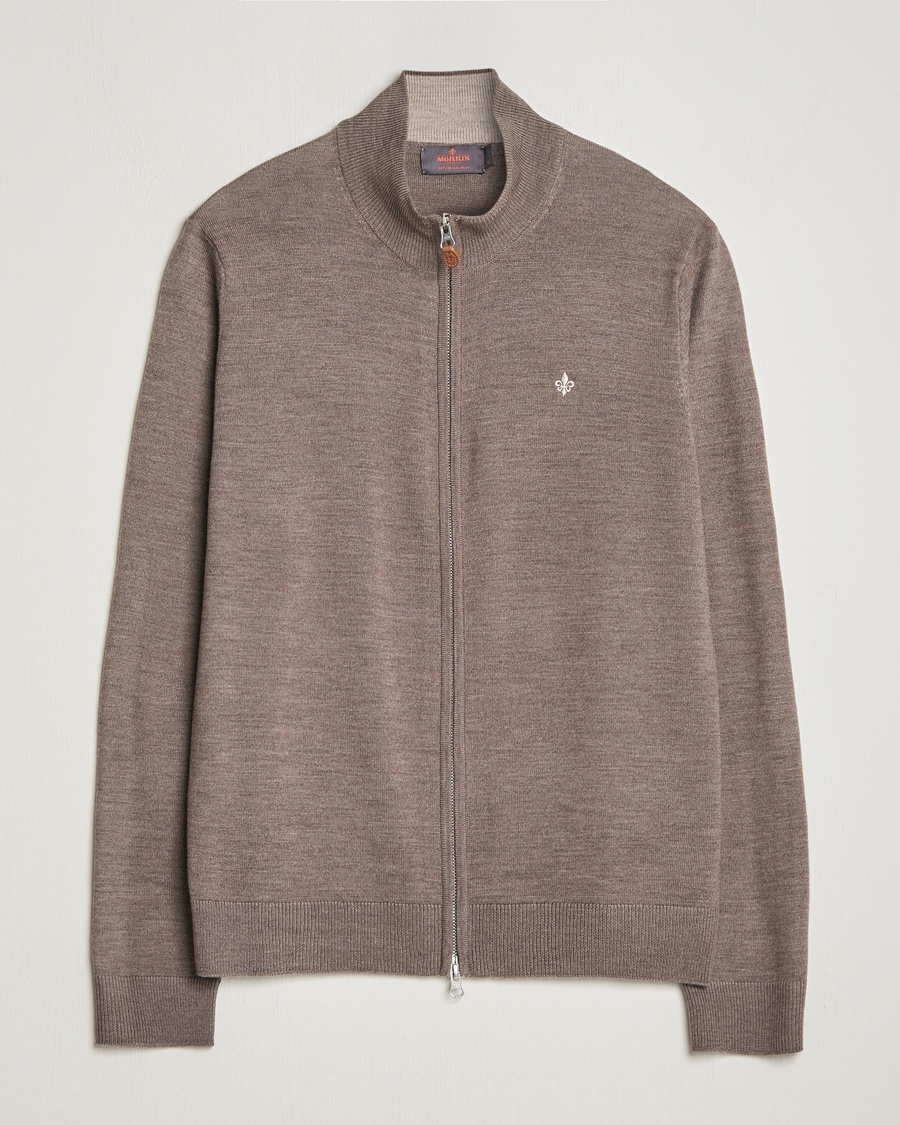 Morris Merino Zip Cardigan Brown – Marrone