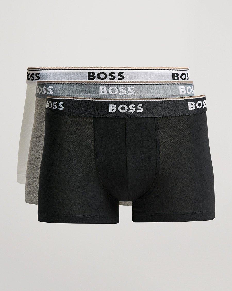 BOSS BLACK 3-Pack Trunk Boxer Shorts White/Grey/Black – Bianco