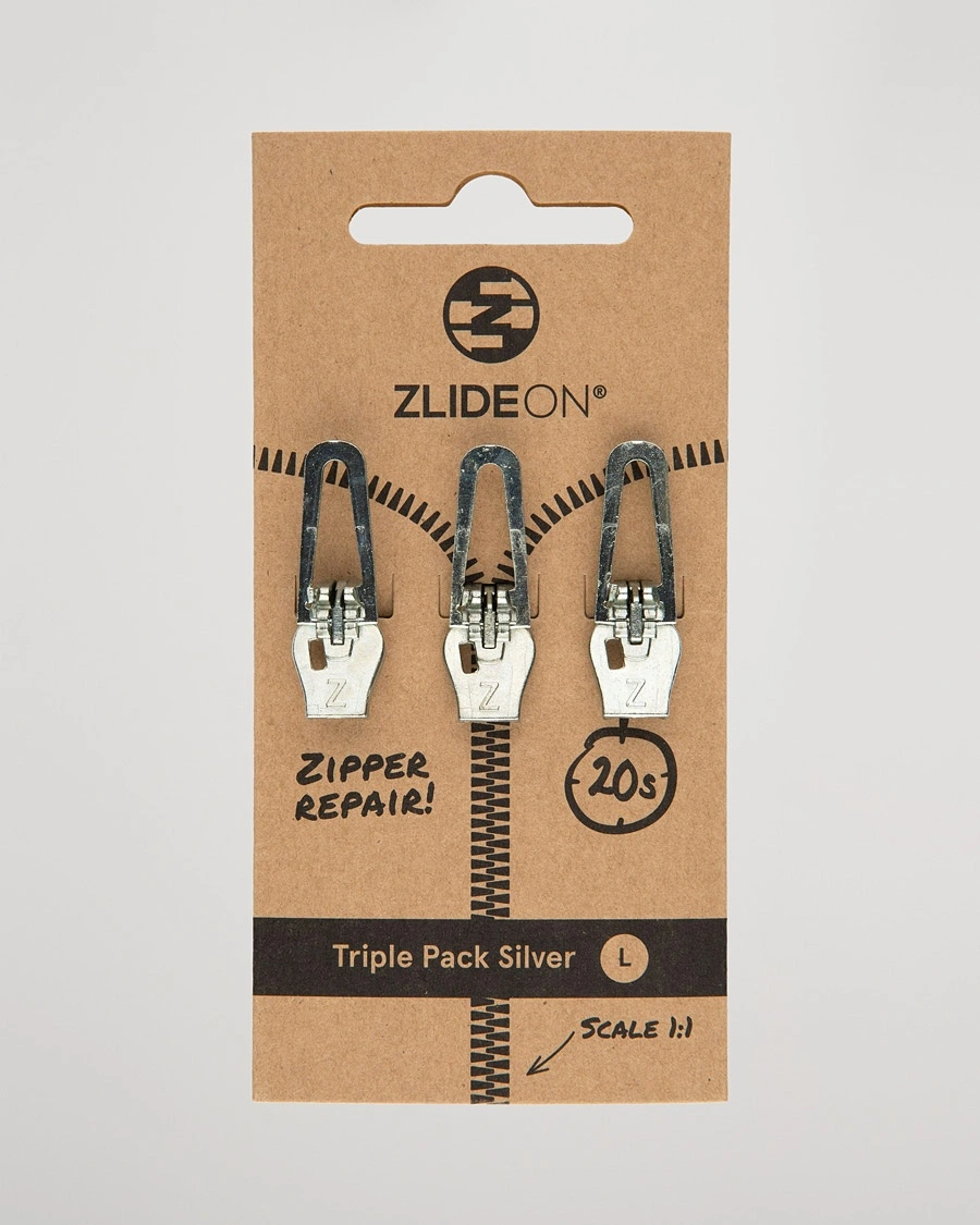 ZlideOn 3-Pack Zippers Silver L – Argento
