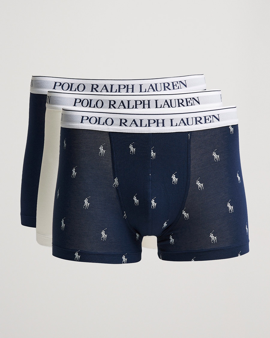 Polo Ralph Lauren 3-Pack Trunk Navy/White/Navy – Bianco