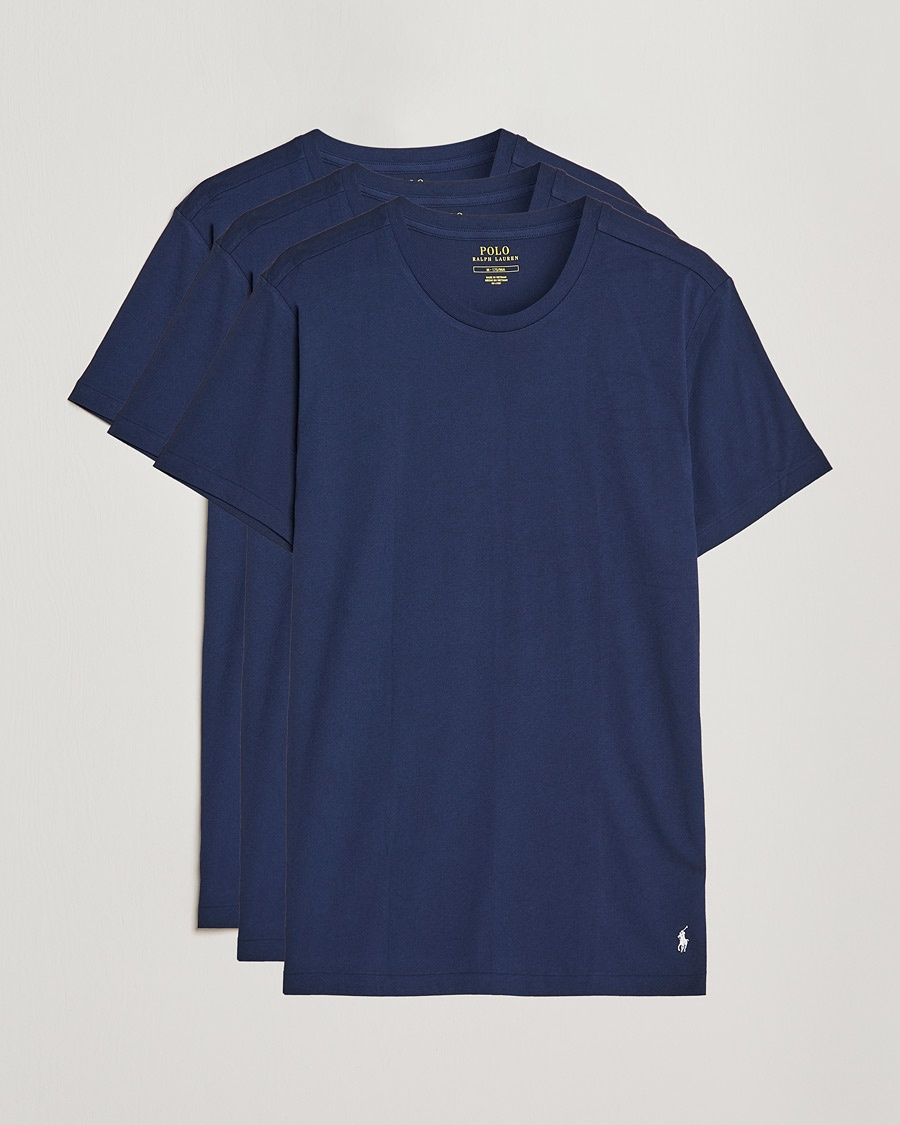 Polo Ralph Lauren 3-Pack Crew Neck T-Shirt Navy – Blu