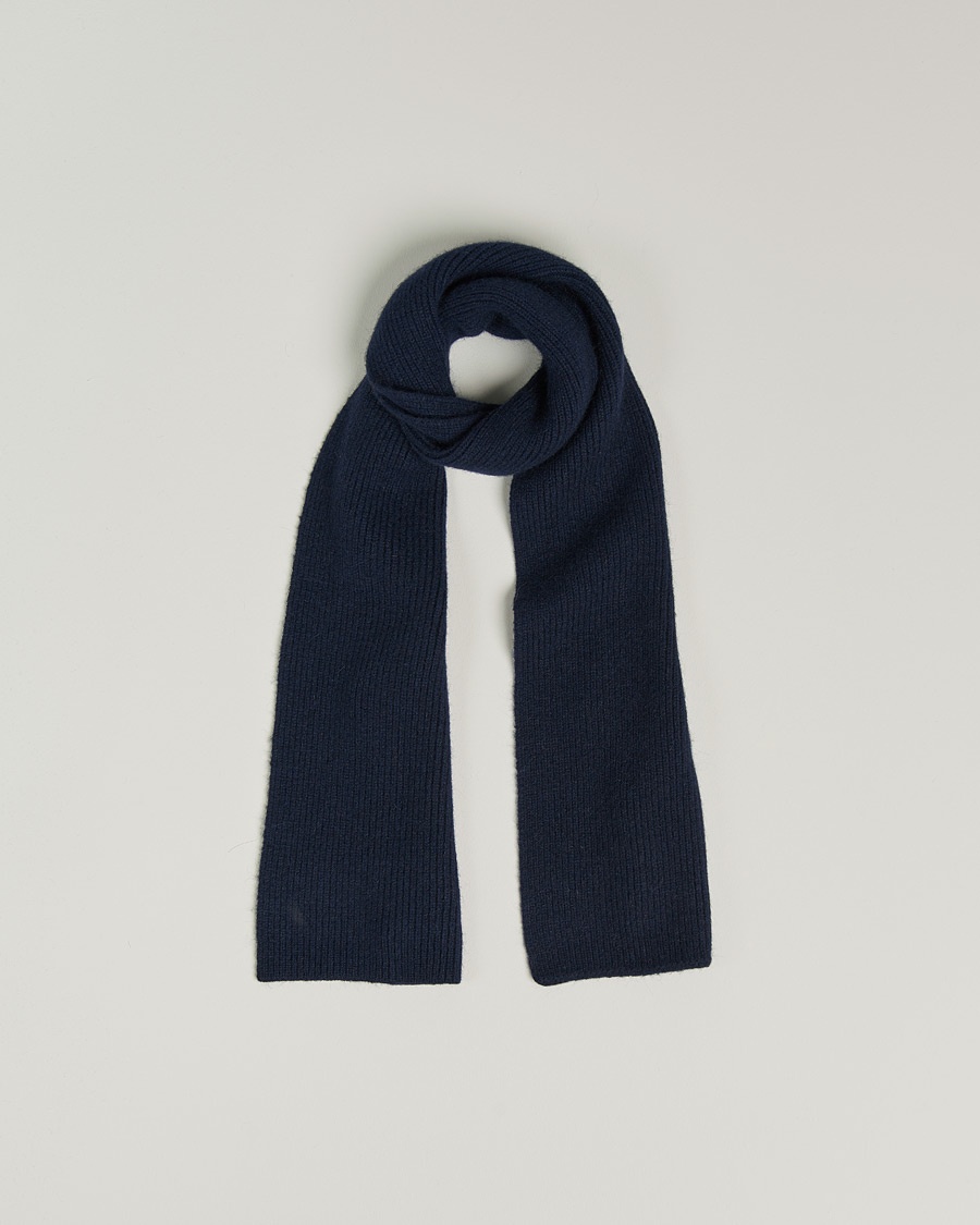 Le Bonnet Lambswool/Caregora Scarf Midnight – Blu