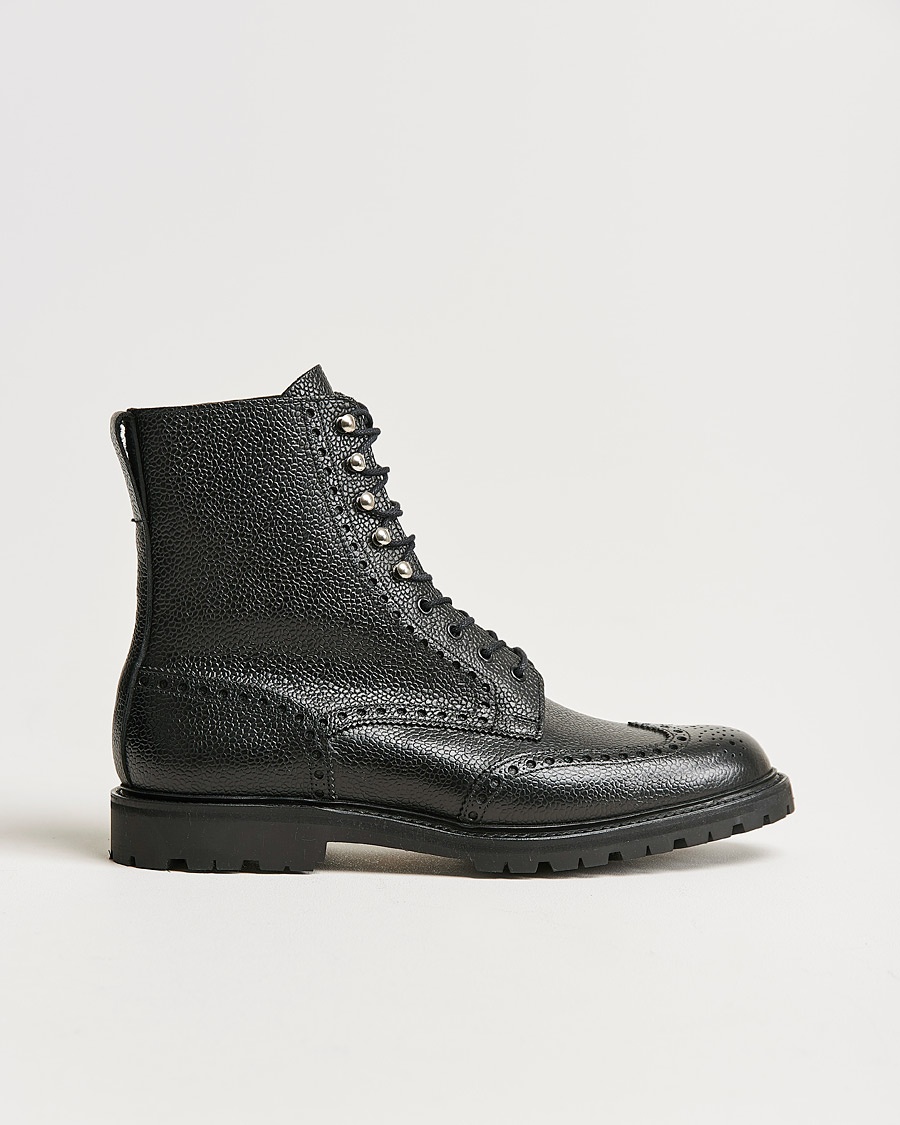 Crockett & Jones Islay Scotch Grain Vibram Boot Black Calf – Nero