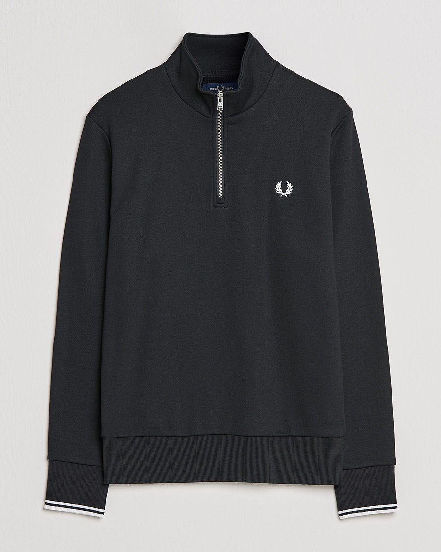 Fred Perry Half Zip Sweatshirt Black – Nero