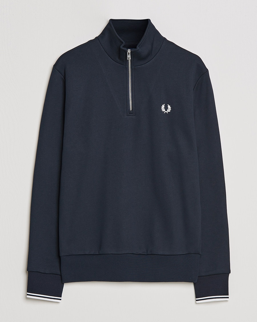 Fred Perry Half Zip Sweatshirt Navy – Blu
